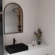 北欧浴室镜化妆镜洗手间，w镜子长方形，半圆形艺术卫生间镜