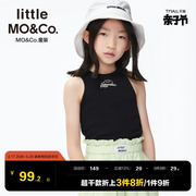 littlemoco童装夏装女童，修身运动无袖背心，儿童上衣中大童内搭