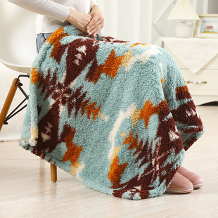 北欧ins法兰绒珊瑚绒小毛毯被子冬天保暖午睡膝盖毯午休沙发毯子