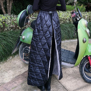 冬季骑电动车挡风被保暖围裙式挡风裙衣2023半身裙盖腿防冻厚