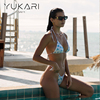 yukariswim欧美性感，绑带分体泳装沙滩，比基尼两件套度假温泉泳衣