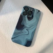 晕染石绿色iPhone15promax手机壳苹果13pro菲林硬壳11简约12时尚14plus创意xr男女xsmax高级全包mini保护套