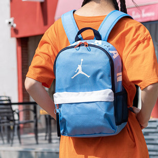 jordan双肩背包耐克蓝色，学生书包儿童背包男女，大容量aj休闲运动包