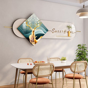 现代简约餐厅装饰画，北欧餐桌饭厅挂画高档大气创意叠加背景墙壁画
