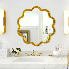 欧式化妆镜可爱少女壁挂卫生间浴室镜创意异形挂墙花朵梳妆大镜子