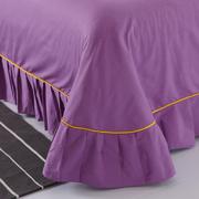 北欧纯棉J-C0087花裙边床单件单三100全棉加厚带边紫色被单女1.8