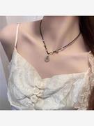 中国风小梅花玉珠项链点缀小珍珠颈链小众设计小清新百搭古风饰品