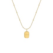 LEMON 钛钢字母方块项链女金色高级设计感颈链2023锁骨链