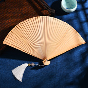 日式中国风全竹扇子折扇镂空古风男女士折叠扇手工小5寸舞蹈扇黑