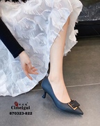 刺玫瑰女鞋2023秋季羊纹高跟尖头时尚单鞋822（33-39码）