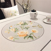 餐桌布新中式长方形客厅椅套，罩套装花鸟加厚棉麻，不褪色中国风台布
