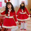 日本版圣诞节儿童服装麋鹿连衣裙红色裙子幼儿园女童圣诞老人长袖