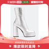 香港直邮versace女士，靴子厚底防水长靴，拉链牛皮范思哲