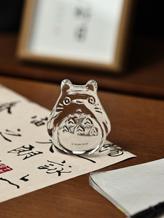 日本noritake则武吉卜(武，吉卜)力，宫崎骏龙猫totoro摆件玻璃镇纸礼物礼盒装