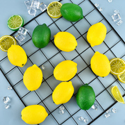 仿真柠檬模型塑料假水果蔬菜橱柜样板，装饰摆设黄柠檬(黄柠檬)拍摄道具摆件