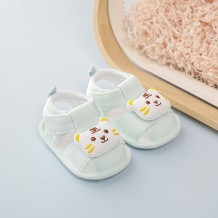 夏季婴儿学步凉鞋软底宝宝，3-12个月男宝，室内防滑透气布鞋