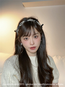 CCCRUI 韩国产 法式珍珠蝴蝶结发箍 小香风黑色优雅复古仙气头箍