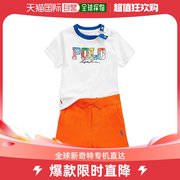 香港直邮潮奢 Polo Ralph Lauren 男童徽标针织T恤抓绒短裤套装()
