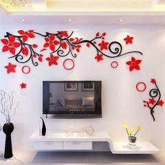 亚克力墙贴3d立体花朵自粘客厅适合卧室沙发电视背景墙帖画纸装饰