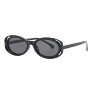 王一博同款小香墨镜山茶花椭圆形太阳镜镂空镜框时髦韩版太阳眼镜