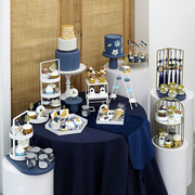 中式婚礼甜品架组合 创意青花瓷风格蛋糕展示架 婚庆甜品台蛋糕架