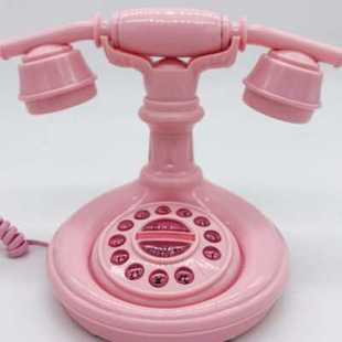 个性酒店复古电话机卡通，有线座机粉色可爱家用电话机可做道具拍摄