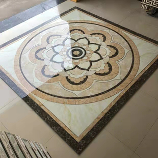入户门拼花地砖客厅玄关大理石瓷砖中式拼花图案微晶石地毯花造型