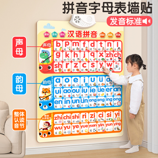 汉语拼音字母表墙贴拼读训练挂图声母，韵母幼小衔接点，读发声书神器