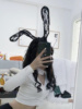 高货蕾丝兔耳朵发箍韩国发卡网纱面罩性感可爱头饰，网红节日表演发