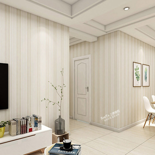 竖条无纹纺布墙纸卧室现代简约家用客厅自粘背景墙2022年壁纸