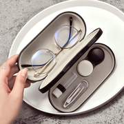 抗压感两用双层美瞳眼镜盒隐形眼镜，便携收纳二合一，盒子ins防高级