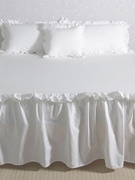白色纯棉公主床裙单件，防滑裙式夏季遮丑花边，55cm全棉床罩床笠床单