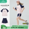 kappa女童套装夏装2024童装两件套短袖，t恤短裤透气儿童运动服