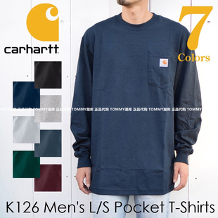  Carhartt k126 卡哈特主线工装纯色圆领长袖T恤情侣打底衫潮