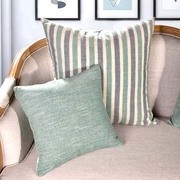 地中海条纹沙发抱枕套不含芯，大号床头靠枕，靠垫简约现代绿色蓝色