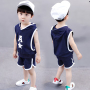 儿童装男童夏装套装0-1-2-3岁婴儿夏天衣服4宝宝夏季背心两件套潮