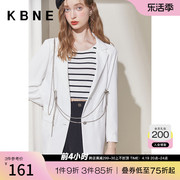 白色西装外套女设计感小西服kbne2023春夏韩版宽松小个子上衣