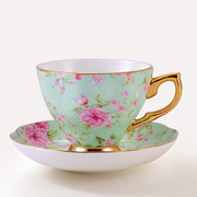 高档欧式骨瓷咖啡杯碟套装，优雅描金陶瓷英式花，茶杯下午茶杯具家用