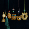 绿檀木雕刻猫头鹰富甲，diy手机挂饰，挂件钥匙扣可爱手机链包包挂饰