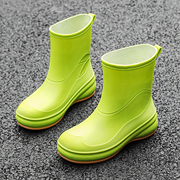 雨鞋女款2024成人时尚，防滑轻便下雨天外穿防水短靴绿色水鞋女