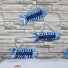 地中海风格鱼挂牌蓝色鱼骨欢迎牌挂件创意鱼形儿童墙壁装饰品挂饰