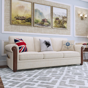 仕美式布艺沙发科技布沙发(布，沙发)小户型，棉麻实木沙发猫抓布