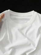 纯棉正肩白色短袖T恤女夏装2024oversize宽松纯色半袖上衣服