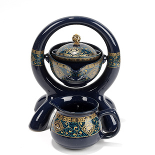 懒人自动茶具功夫套装陶瓷，家用防烫创意茶壶茶海茶杯盖子翻转出水