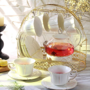 花茶杯子壶茶具套装家用英式下午茶水果茶陶瓷泡茶壶蜡烛加热底座