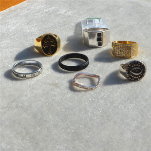 青岛外贸饰品出口欧美复古风组合戒指套装金属，指环混搭个性尾戒