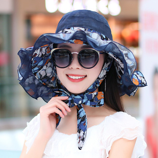 帽子女夏季防晒两面戴大沿遮阳帽可折叠透气遮脸沙滩帽户外太阳帽