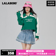 lalabobo24春夏新美式可爱韩系慵懒风立领套头，卫衣女cbca-wsts20