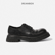dreambox男士松糕鞋vibram耐磨厚底增高大头工装鞋手工马皮潮鞋