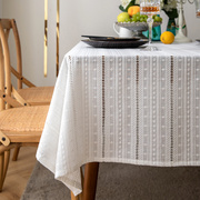 镂空法式蕾丝白色桌布纯棉麻小清新欧式盖布餐布艺家用田园轻奢风